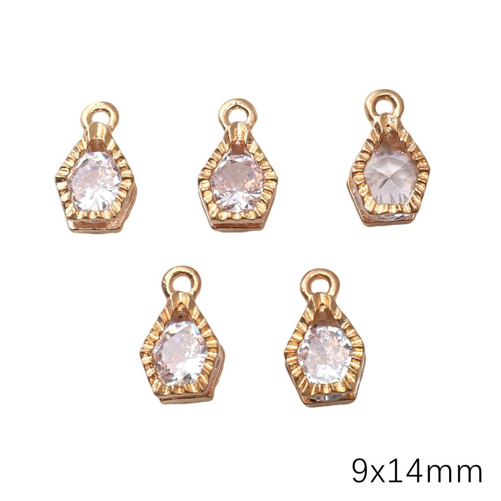 Alloy Charms Inlaid Zircon Heart Star Rhinestone Pendant Accessory For DIY Earring Necklace Accessories