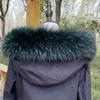 Raccoon Fur Collar Natural Fur Collar Winter Women Scarves Winter Female Gray Fur Collar Shawl Long Warm Genuine Fur Scarf