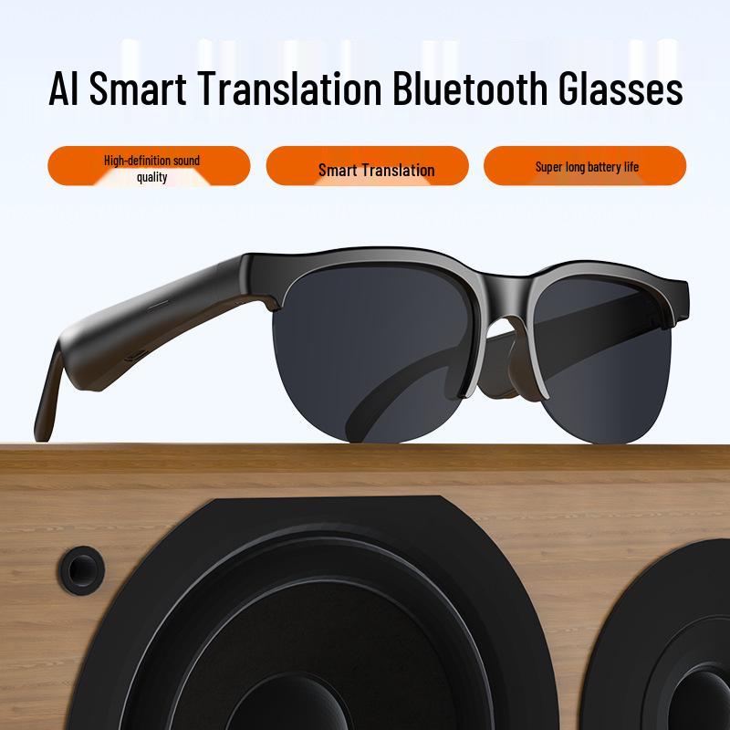 Premium AI Translation Smart Glasses with Music, Call Features, Noise Reduction, Meeting Notes, and Long Battery Life