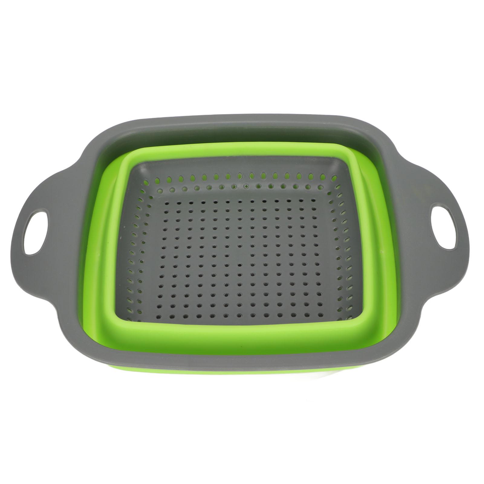 

Folding Drain Basket Foldable Durable PP TPR Strong Bearing Draining Hole Vegetable Washing Basket for Fruit Vegetable