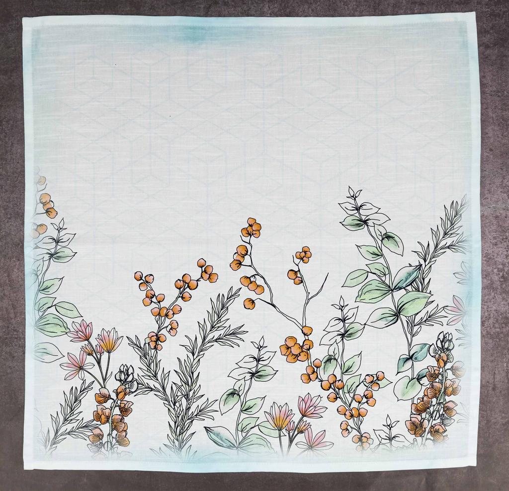 Vargottam Luxury Collection Dinner Table Linen Decor Cotton Napkin Printed Fabric Reusable Napkins Set Of 12, 20   X 20   - Watercolor