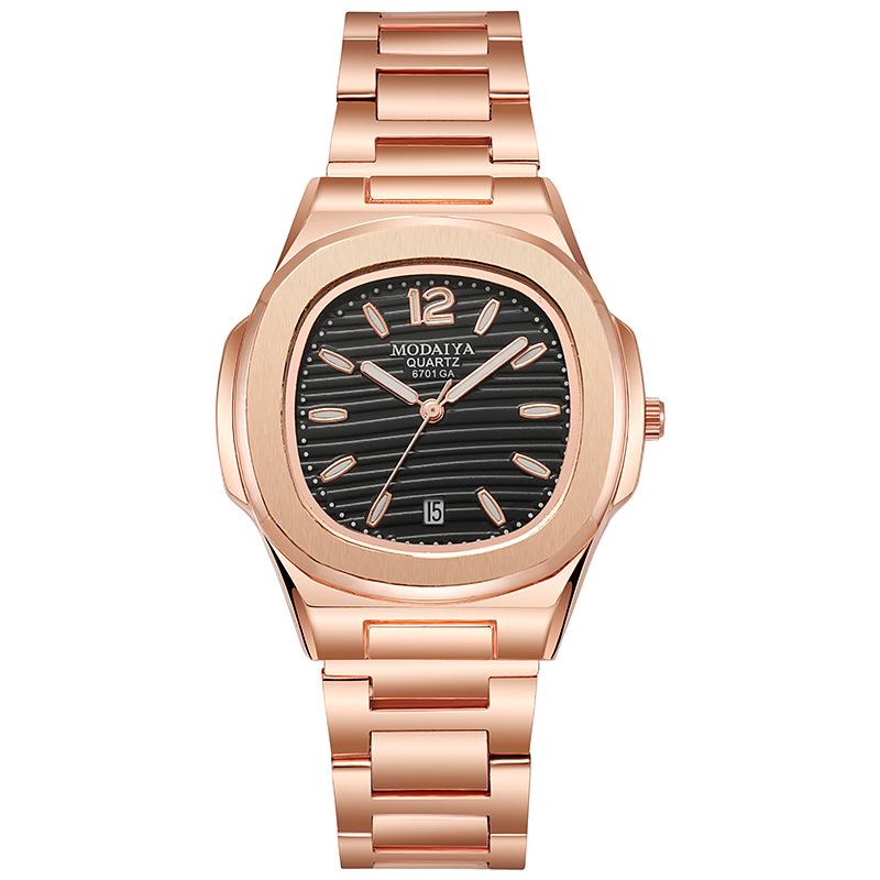 Stylish Men s Square Quartz Wristwatch with Alloy Steel Band