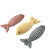 Red Plush Fish Cat Toy with Catnip, Interactive Stuffed Kitten Chew Toy, Durable Teeth Cleaning Pet Toy for Indoor Cats