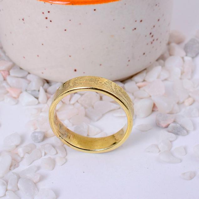 Handmade Brass Spinner Fidget Ring | Distressed & Floral Etched Textures Combo | Anxiety Relief Boho Statement Jewelry