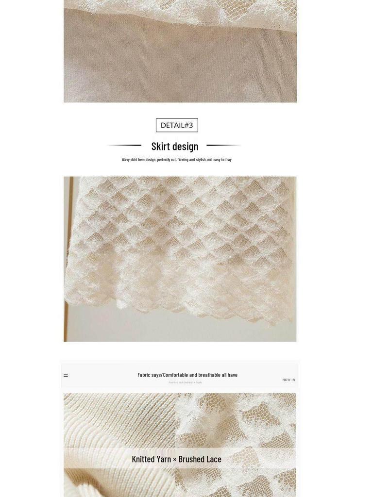 Damen Winter A-Linie Strick Häkelspitze Bodycon Rock