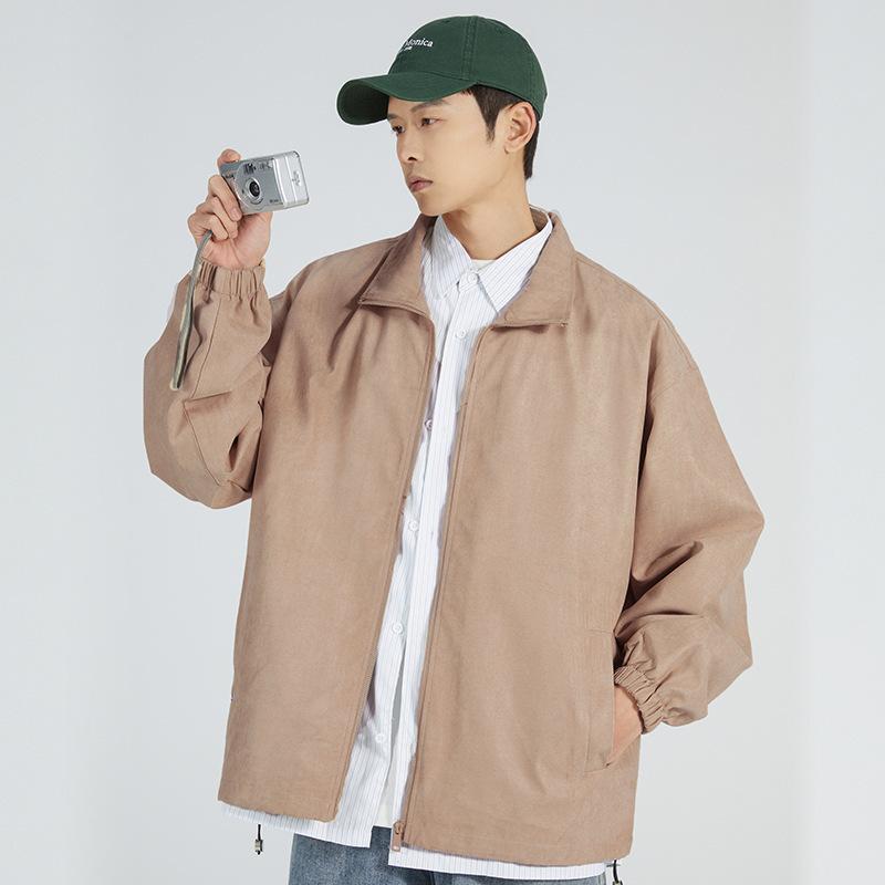 

Замшевая куртка мужская осенняя бейсбольная воротниковая мода повседневная одежда мужская куртка молодежная одежда в стиле Гонконга повседневная 3XL