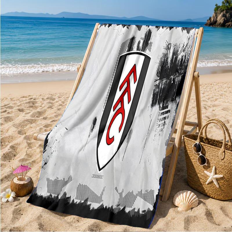Fulham Crest Design Beach Towel Microfiber Beach Towel, Lightweight and Quick-Dry, for Summer Travel, Swimming Pool Fan Birthday Gift
