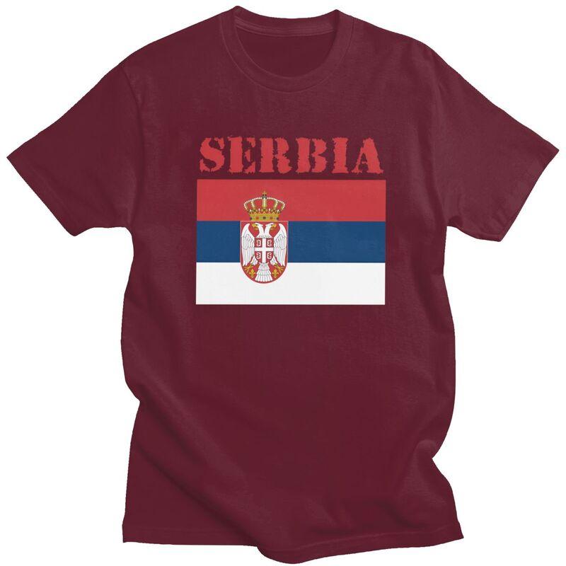 Custom Mens Serbia Flag T Shirt ShortSleeve Cotton Tshirts Tshirt Casual Tees Clothing