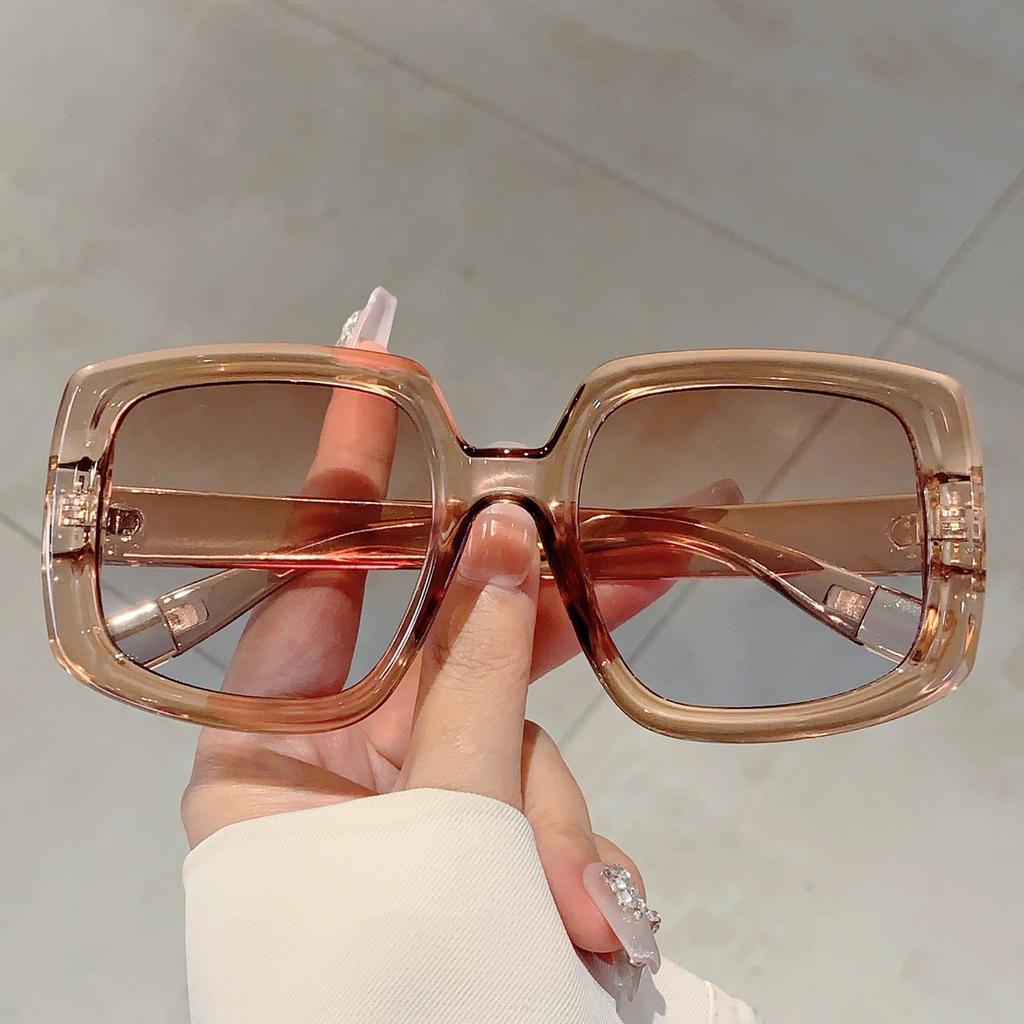 Vintage Rainbow Square Big Frame Sunglasses Women For Men Luxury Brand Designer Sun Glasses Punk Popular Colorful Eyeglasses