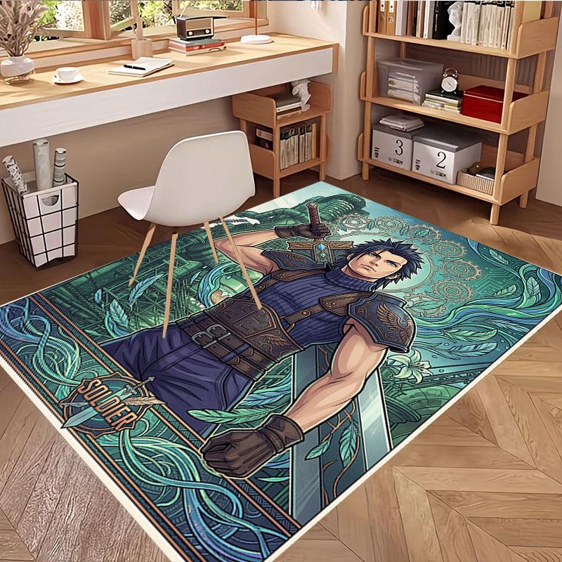 Final Fantasy Print Rug, Washable Floor Carpet, For Entryway Dorm Laundry Room Office Study, Home Decor Birthday Christmas Gift
