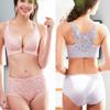 Front Buckle Rose Beautiful Back Plus Size Bra Set Big Breasts Small Gathering Underwear Women's Upper Support Adjustable Bra