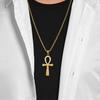Ancient Egyptian Anka Titanium Steel Cross Necklace Niche Literary Personality Body Protection Pendant Sweater Chain