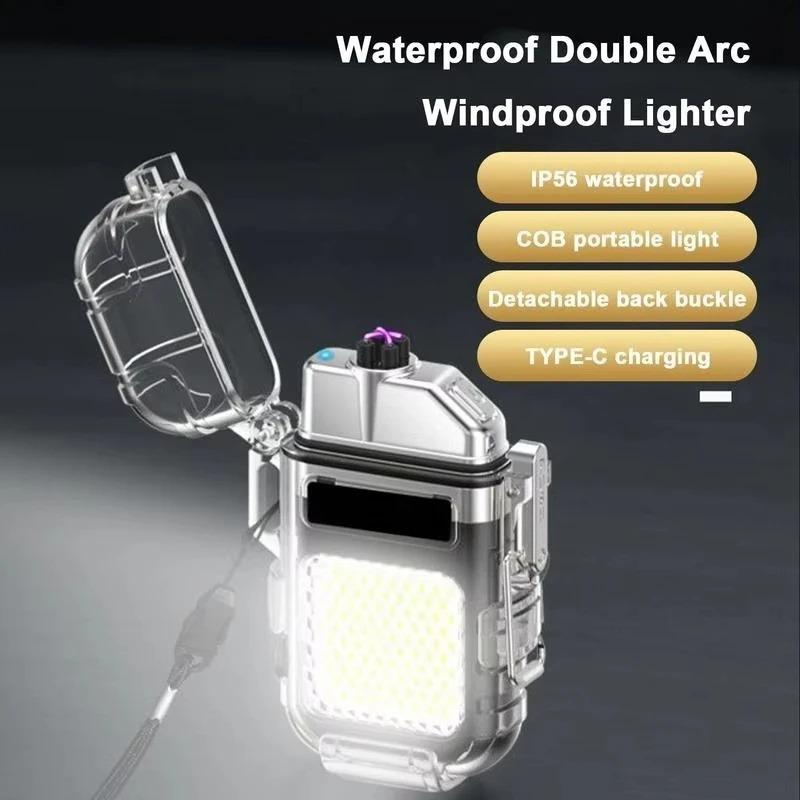 Linterna recargable de venta caliente luz de trabajo COB multifuncional mini linterna LED luz llavero encendedor de cigarrillos