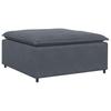 Modular Sofa with Footstool and Cushions Velvet Dark Grey