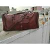 Homens Couro Viagem crossbody Bagagem Vintage Duffel Marrom cabra retro rústico