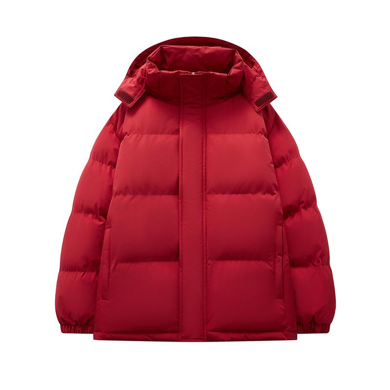 

Однотонная хлопковая одежда с капюшоном для мужчин и женщин, одинаковый раздел, зимняя свободная утолщенная хлопковая куртка, съемный капюшон, хлопковое пальто-куртка 4XL