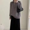 2026 Women's Korean-Style Hooded Sweater: Autumn/Winter Thick, Loose, Age-Reducing Half-Zip Design