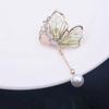 Elegant Butterfly Brooch With Pearls Designs Dripping Waterdrop Shape Alloy Materials for Women Fashion Accessory