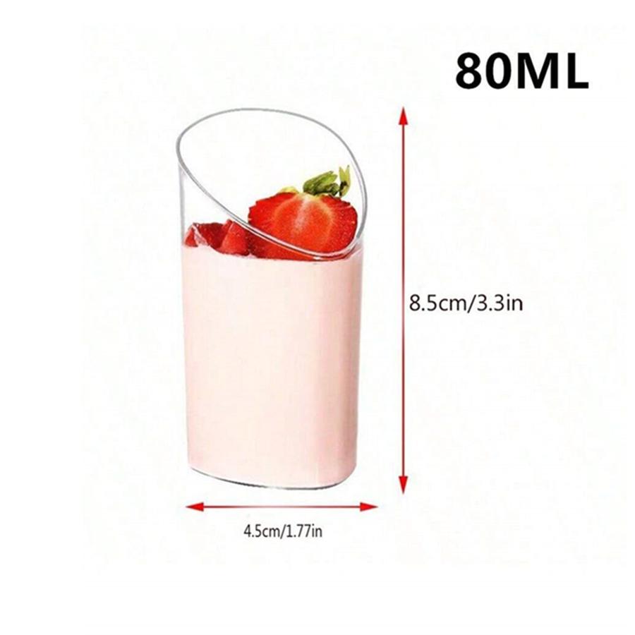 10pcs Transparent Dessert  Mini Cups,Mousse Pudding Cups, Perfect for Wedding Birthday Festival Party Dessert Decoration