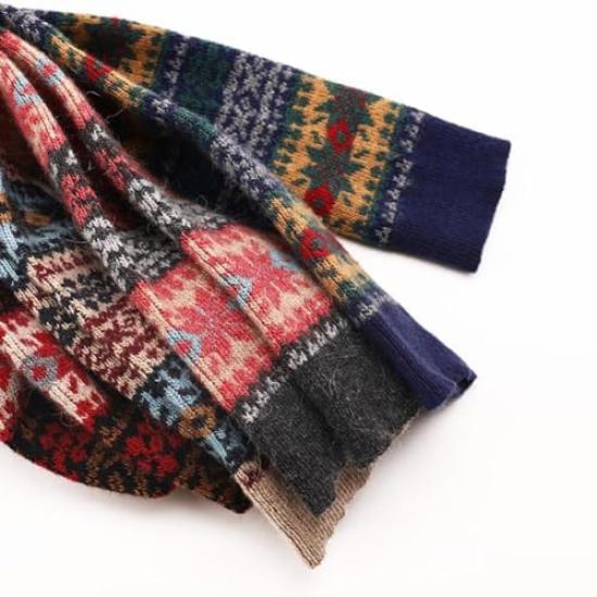 Nordic Pattern Leg Warmers Ankle Warmers Warm Socks Snow Snowflake Knit Warm Cold Protection Outdoor Cute Stylish [NOPNOP] Women's (1, Charcoal)