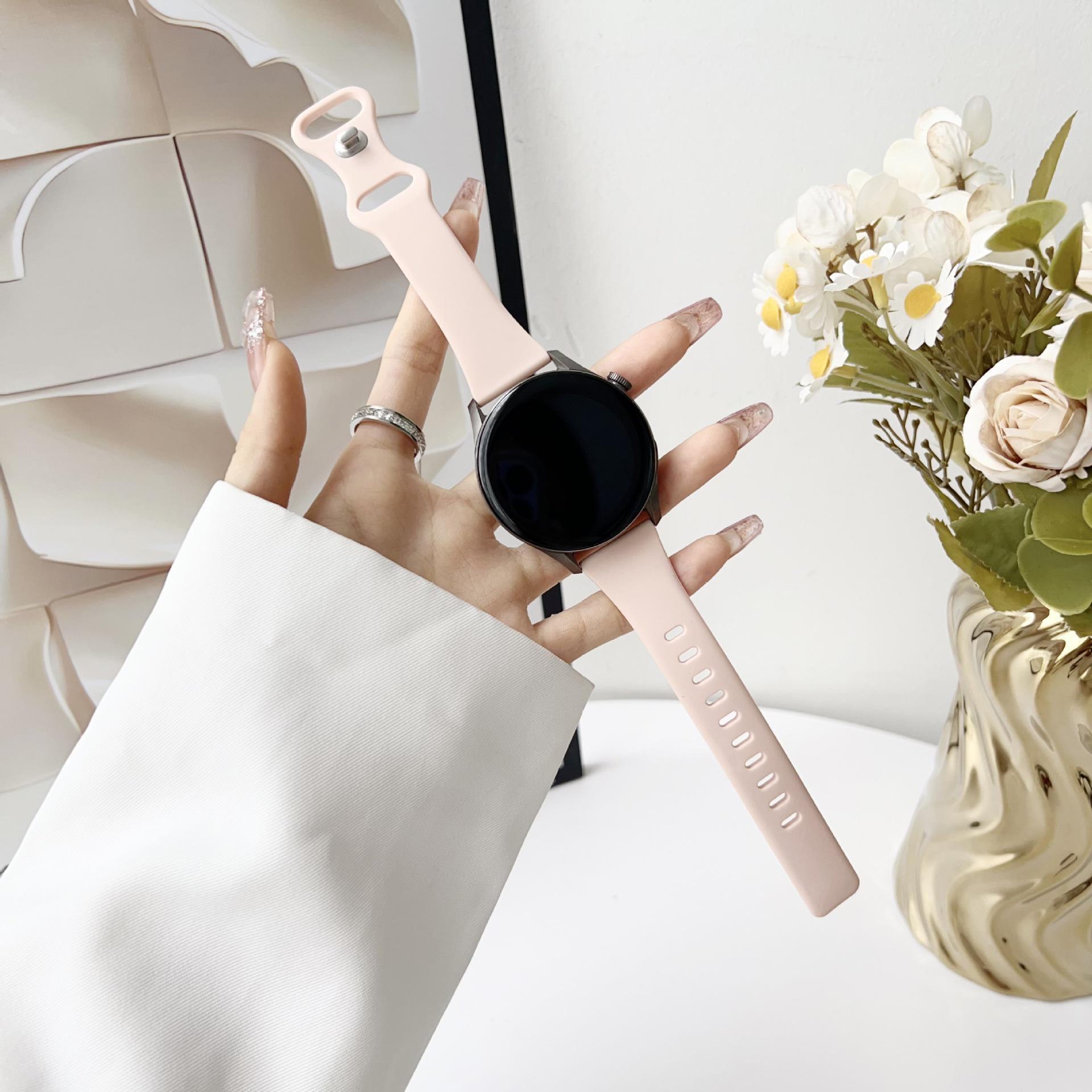 

Совместимый силиконовый ремешок для Huawei GT4, GT3, GT4 Pro (14/18/20/22мм) Носимые часы 20mm розовый/песочный