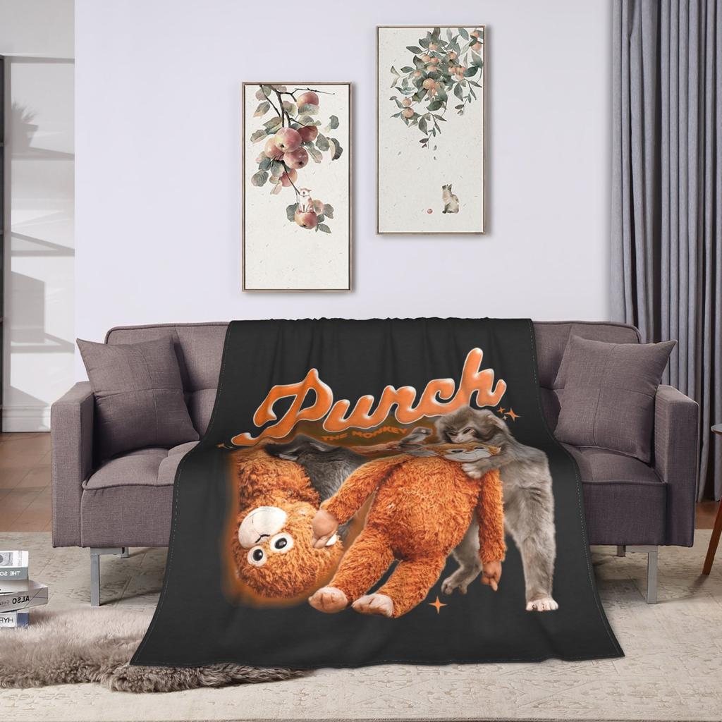 Monkey Punch Blankets Quality Comfortable Bedding Throws Winter Plane Travel Living Room Novelty Bedspread