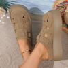 Summer Waterproof Table Slippers Women's Round Head Deep Mouth Metal Buckle Non-slip Wear-resistant Flat Sandals