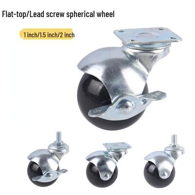 1", 1.5", 2" Flat Top Ball-Style Rubber Swivel Casters, Threaded Stem Sofa & Drying Rack Wheels