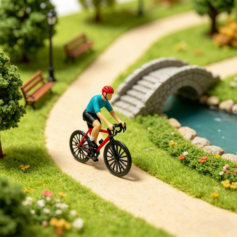 1:87 Scale Cycling Figure Miniature Dioramas Model Resin Bicycles Riders Statue For Home Decors And Collection Ornament