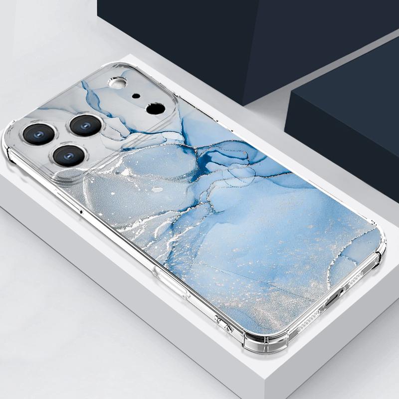 

Чехол с узором «Золотой Мрамор» для iPhone 17 Pro Max Coque iPhone 16 15 14 13 Pro Max 11 Ударопрочный Прозрачный Мягкий Силиконовый Чехол iPhone 17 прозрачный