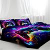 3pc Colored Paint Video Game Controller Duvet Cover Blue Butterfly Print Comforter Cover 3 Pcs Bedding Cover 2 Pillowcases