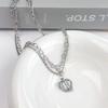 Korean version of love with diamond necklace year new female senior design sense collarbone chain Internet celebrity tide