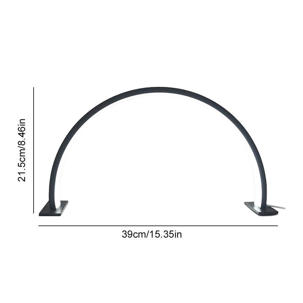 

Светодиодная лампа-полумесяц для ногтей 39 см Настольная лампа U-образной формы Заполняющий свет Специальное освещение для работы за столом для салона, татуировок, бровей, красоты Tri colored light чёрный