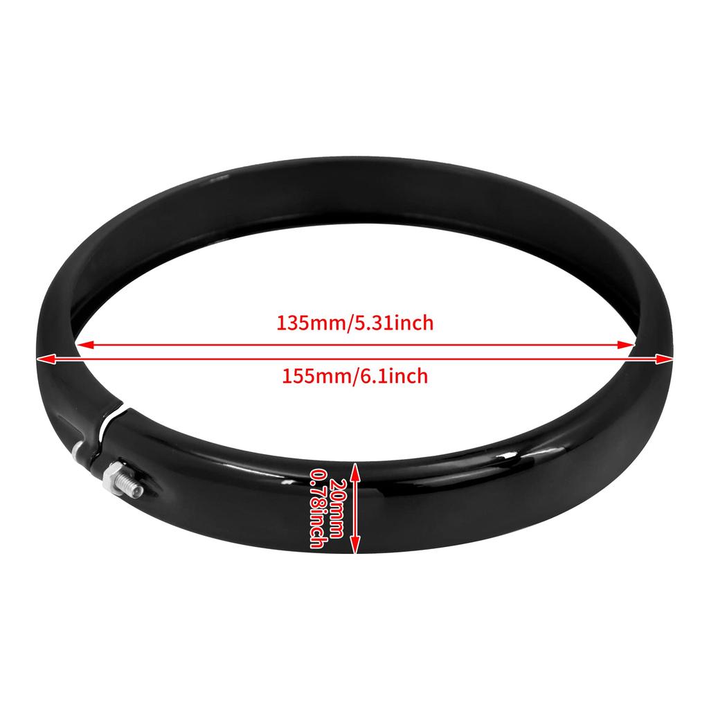 HDBUBALUS Harley Motorcycle 5.75" Headlight Trim Ring Cover