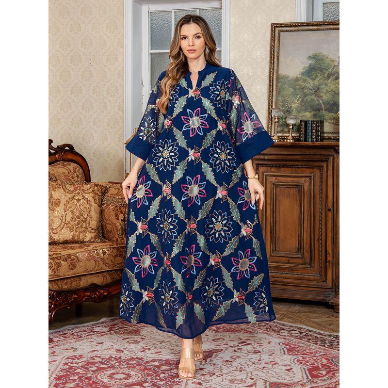New Middle East Women clothes Robe Beaded Embroidery Dubai Arab Dress Formal Dress Plus size dresses Dress