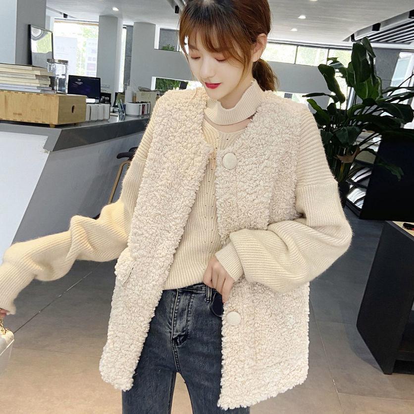 Spring and Autumn new lamb wool vest female Korean version loose student thickened fur integrated vest jacket