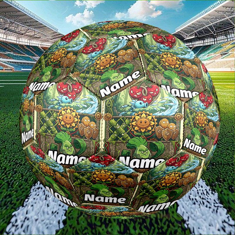 Custom Name Personalized Plants Vs. Zombies Print Size 5 Soccer Ball Training & Match Football, for Team, Kicking, Gift for Football Enthusiasts