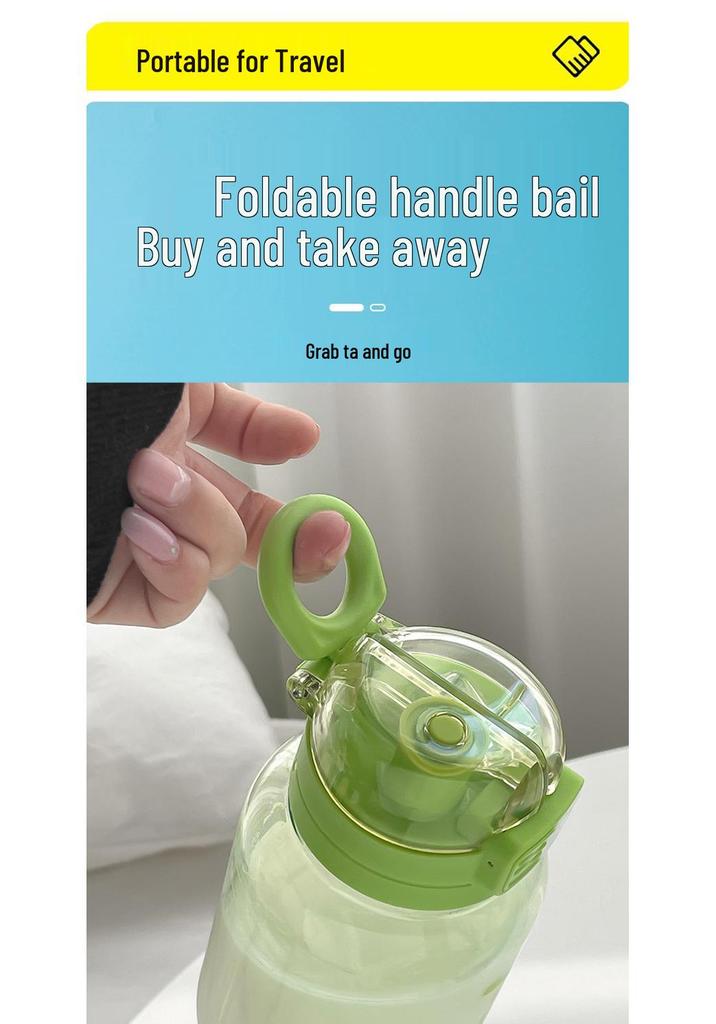 High-Capacity Dual-Drink Straw Cup - Portable, Heat-Resistant Plastic Cup for Students