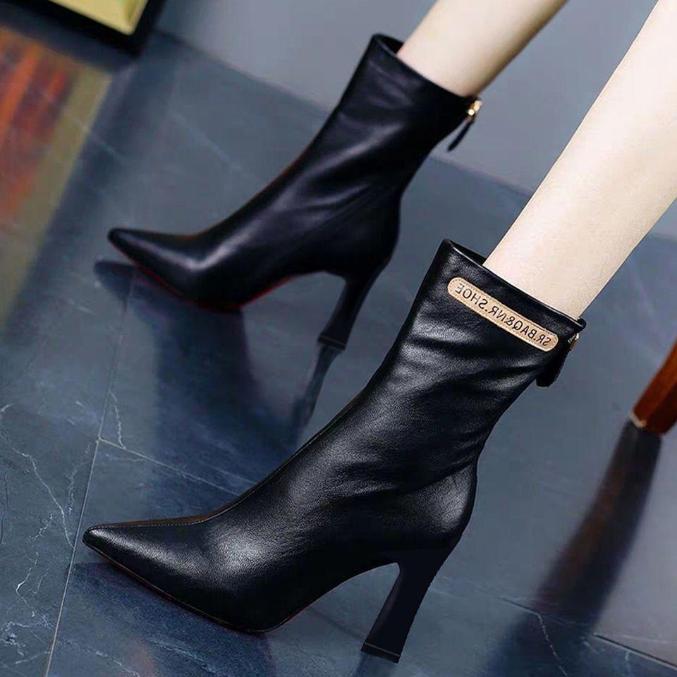 Women's Slim Stiletto Heeled Ankle Boots for Skirts - 2025 Spring/Autumn Fashion