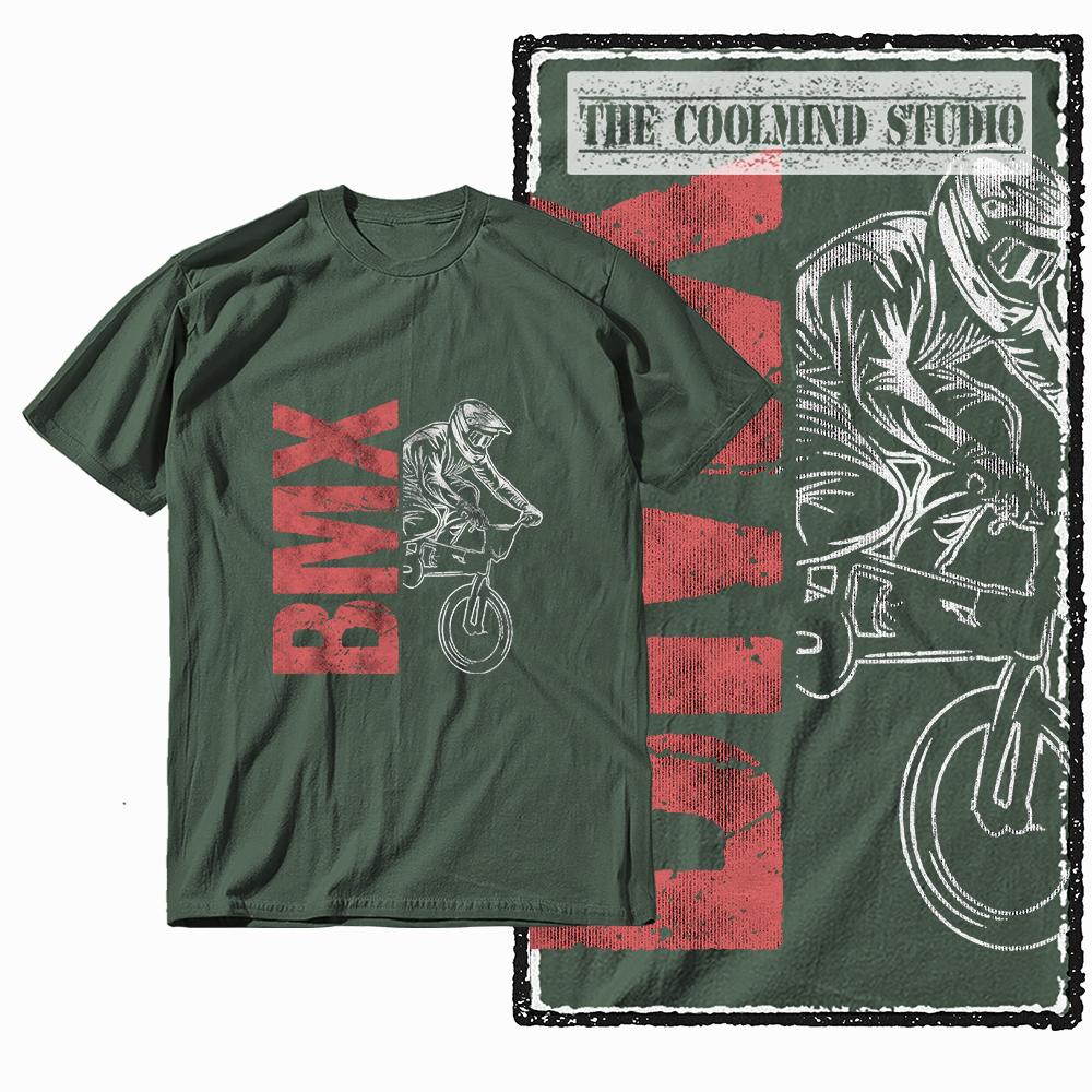 Coolmind Z1119 R 100% Cotton bMX  Graphic Men T Shirt Cotton Streetwear Retro Tshirt for Men Tee Shirt