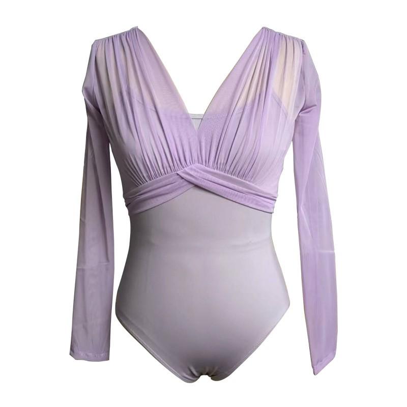 Ballet Leotard With Long Sleeves Women Girls Dance Practice Performance Winter