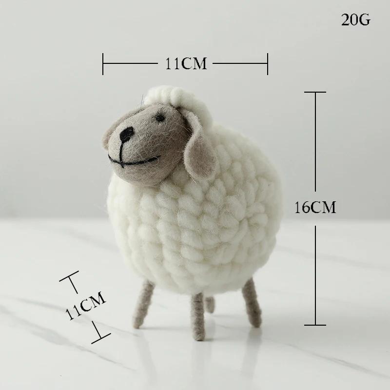 Schattig Dier Decoratie Woonkamer Decoratie Mini Schaap Beeldjes Miniatuur Ambachten Kawaii Bureau Decor Accessoires Huis Decoratie gray