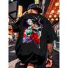 Dragon Ball Anime Son Goku Męska i Damska Letnia Koszulka Harajuku Retro Krótki Rękaw Luźna Oversizeowa Casualowa Wygodna Y2k Top