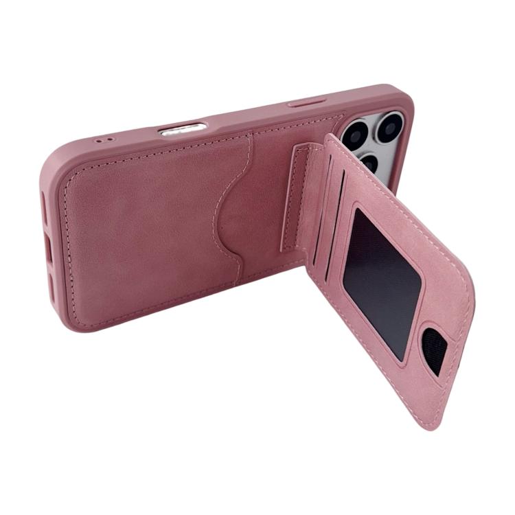 Multifunctional Vertical Flip Card Wallet Holder Vegan Leather Back Phone Case