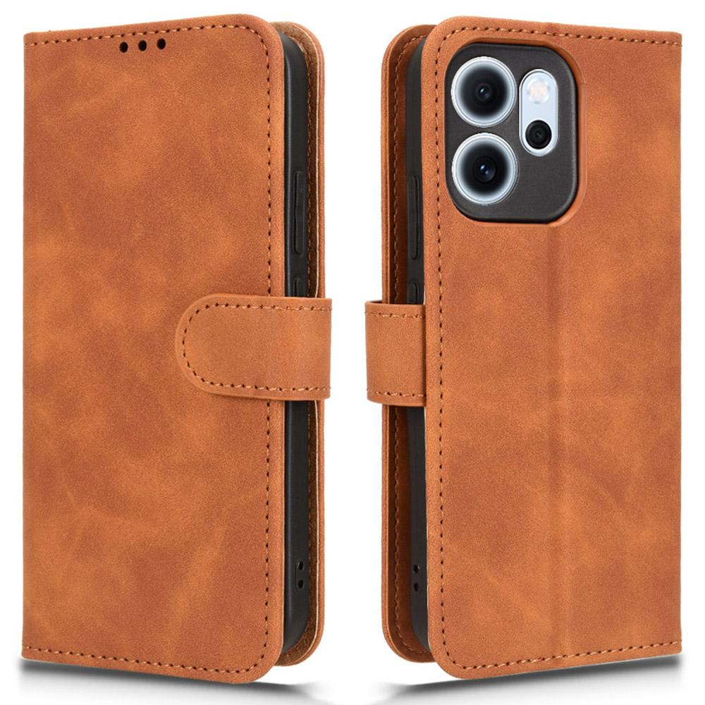 For Oppo Reno14 F 5G Leather Case Skin Feel Anti Drop Wallet Flip Phone Cover