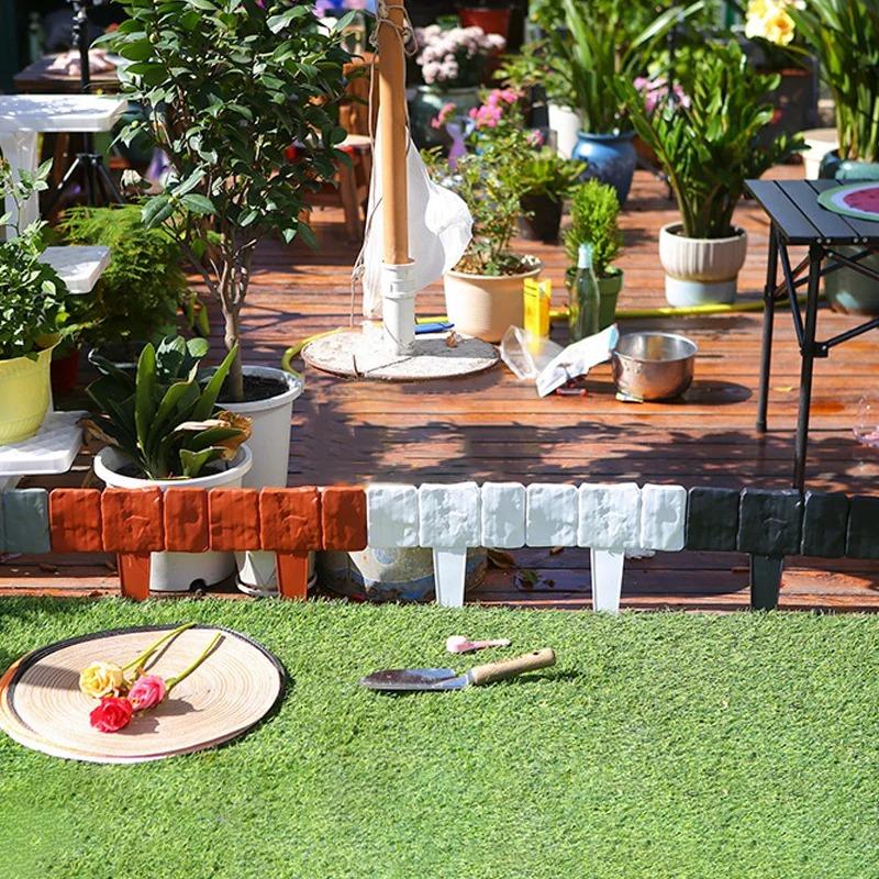 Garteneinfassung, Steineffekt, Gartenzaun, Rasenkante für Landschaftsbau, Hof, Pflanzen, Blumenbeet, Kunststoff-Einfassung, Zaun