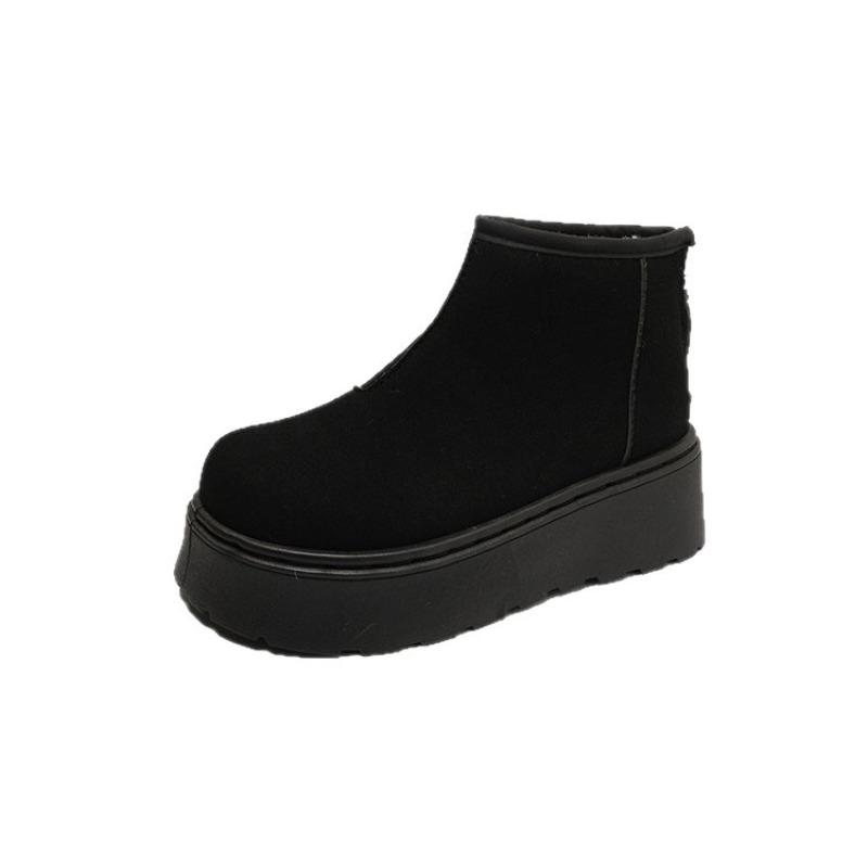 Winter New Snow Boots Retro Platform Muffin Martin Boots Short Boots Rear Zipper Boots Women's Shoes