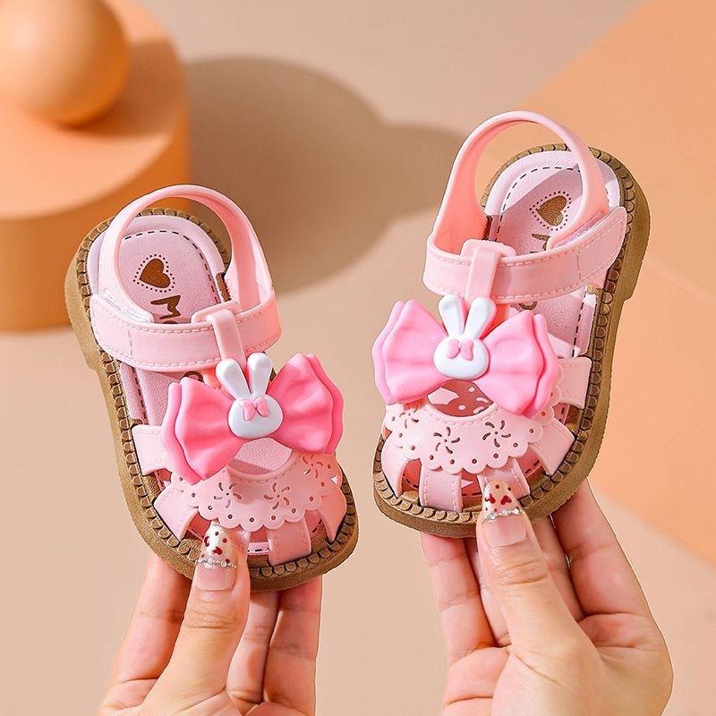

New Girls Summer Sandals Soft Sole Breathable Kids Beach Shoes Anti-slip Princess Sandals Children Casual Footwear 24