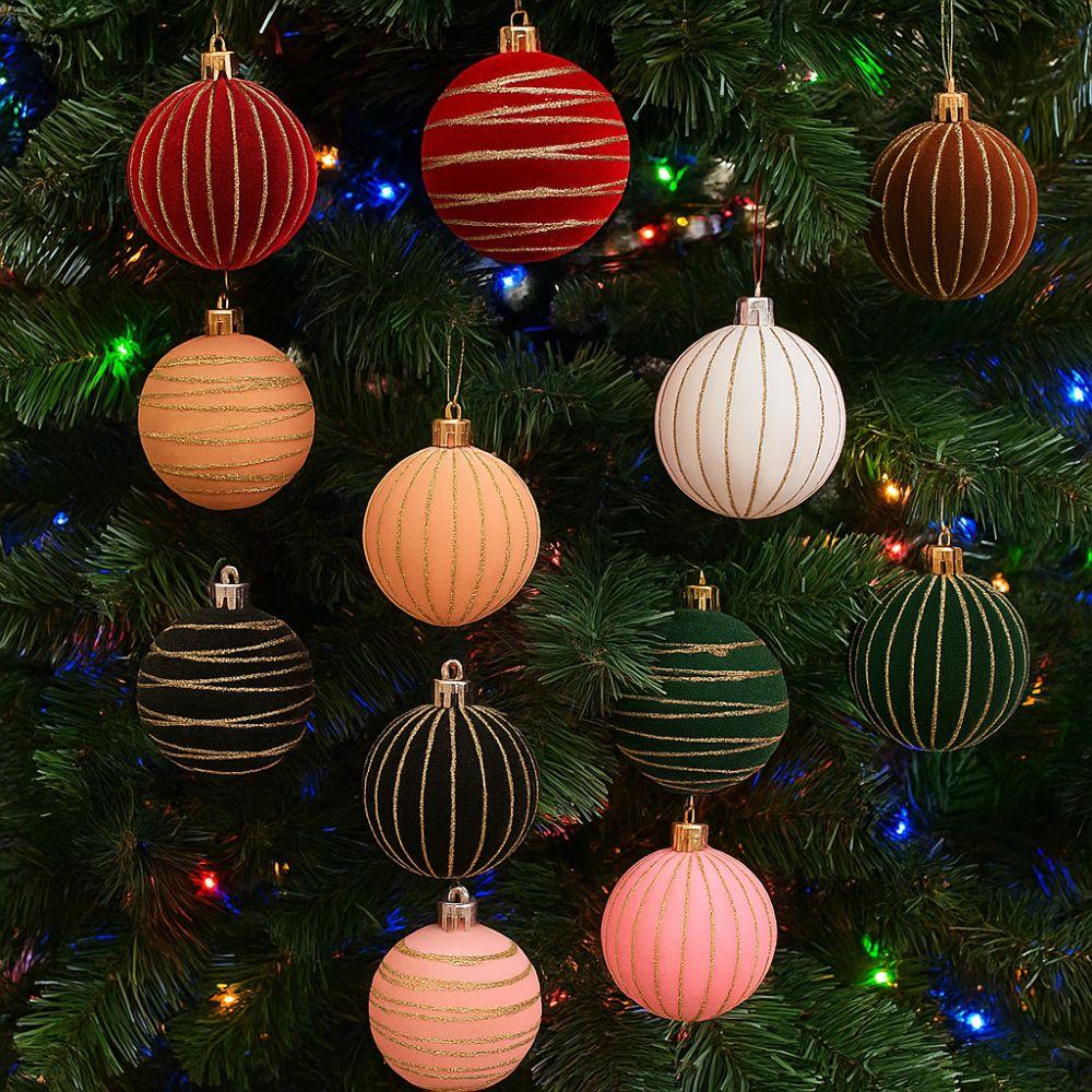 Plastic Christmas Decoative Balls Hanging Xmas Tree Ornaments Christmas Color Balls  Home Decor