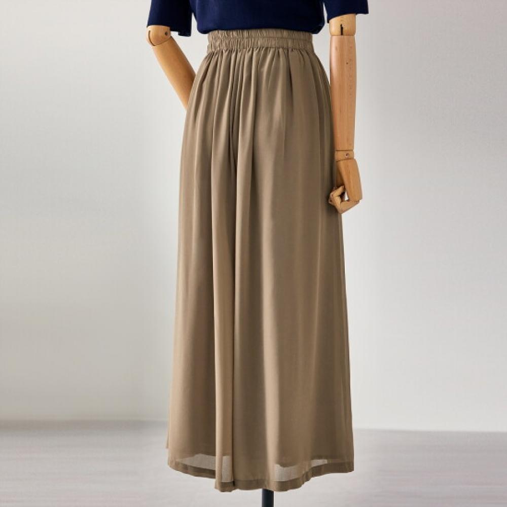 Customable Asymmetric Button Chiffon Pleated Skirt Pants T2607pt071c